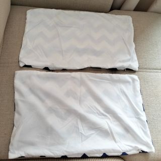 Pack 2 Fundas Cojín Azul y Blanco