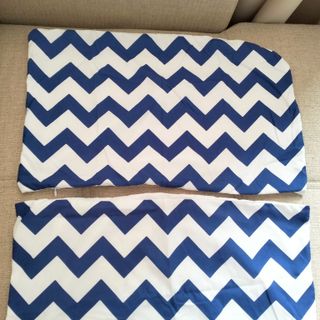 Pack 2 Fundas Cojín Azul y Blanco