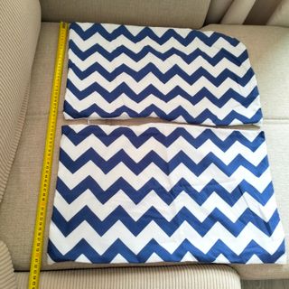 Pack 2 Fundas Cojín Azul y Blanco