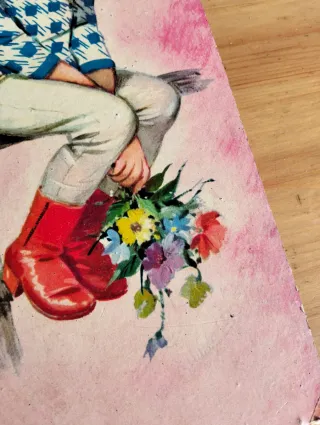 Quadro vintage big eyes anni 70