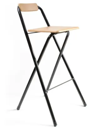 Taburete alto plegable con respaldo