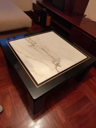 Mesa de centro madera y mármol