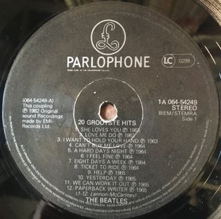 The Beatles - 20 Greatest Hits LP Paesi Bassi 1982