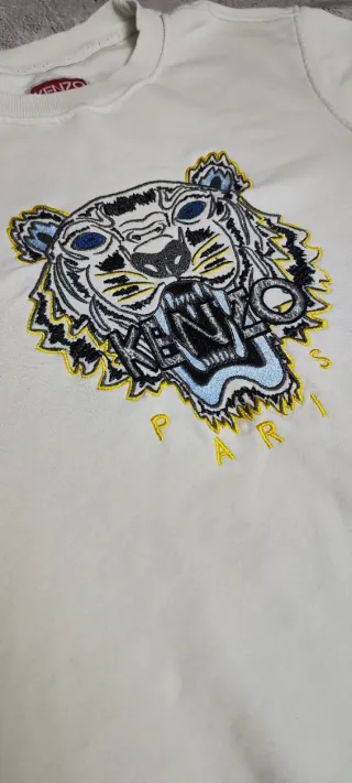 Sudadera Kenzo Paris Blanca Tigre Bordado Original