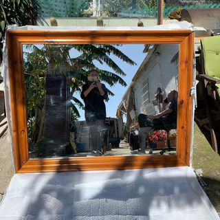 Espejo de madera y cristal