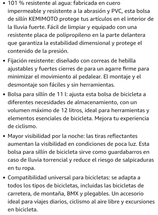 Alforja KEMIMOTO 11L para sillín de bici
