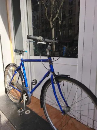 Bicicleta de ciudad azul