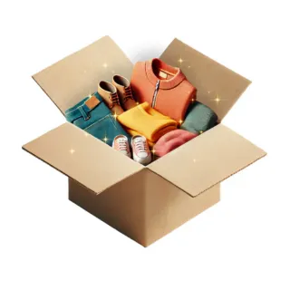 Caja con 20 artículos textiles nuevos