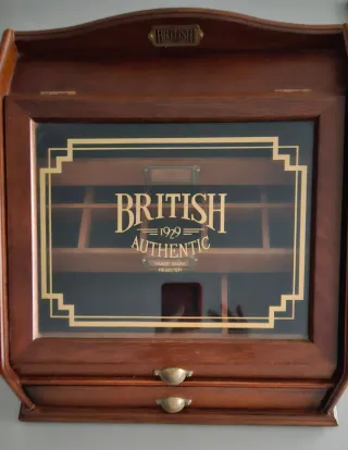 Joyero British 1929 madera y cristal