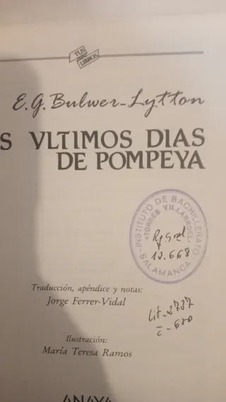 Los últimos dias de Pompeya. LEER DESCRIPCIÓN