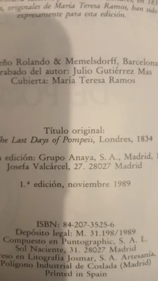 Los últimos dias de Pompeya. LEER DESCRIPCIÓN