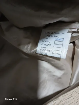 Chaqueta Piel Ovino Mujer Beige