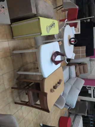 Mesa de cocina extensible madera y cristal