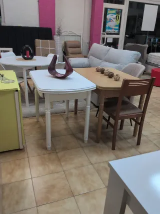 Mesa de cocina extensible madera y cristal