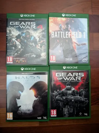 Lote 4 Juegos Xbox One: Gears of War, Halo 5, BF1