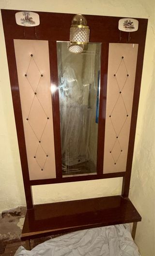 Mueble de entrada madera y cristal