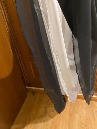 Vestido largo encaje y satén