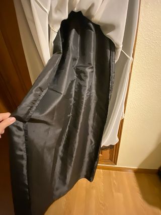 Vestido largo encaje y satén