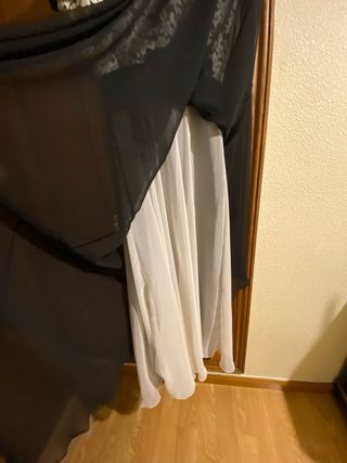 Vestido largo encaje y satén