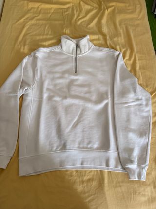 Jersey Zara Beige Cuello Alto Cremallera