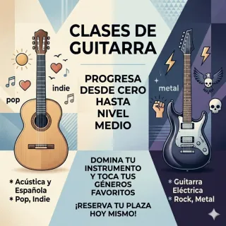 Clases de Guitarra Española, Acústica o Eléctrica