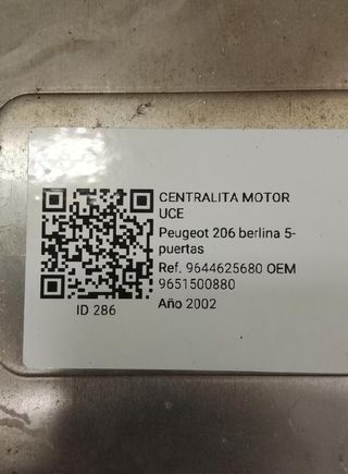Centralita motor peugeot 9651500880 206 1.4 mt 286