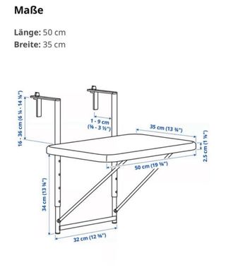 Mesa de Balcón Ikea Metal/Plástico Beige