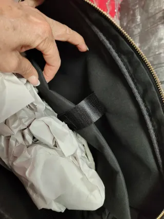 Bolso portátil Parfois negro tejido piel sintética