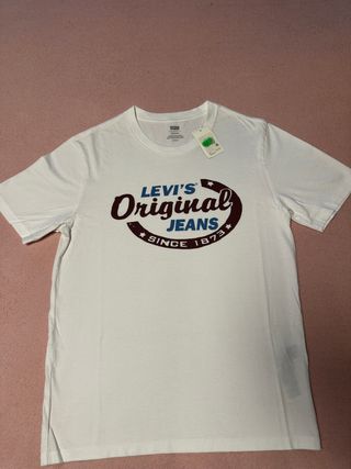 Camiseta Levi's Original Jeans Hombre Blanca