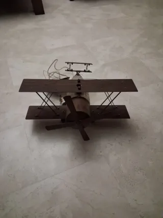 Lámpara de techo avión madera y cristal