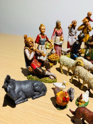 Antiguo Belén Landi 8-5-9 cm pesebre