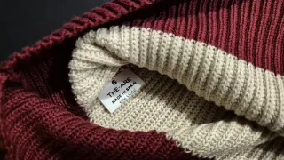 THE-ARE jersey rayas beige/burdeos talla S/M