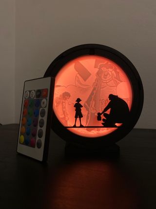 Lámpara LED One Piece Barbanegra y Luffy