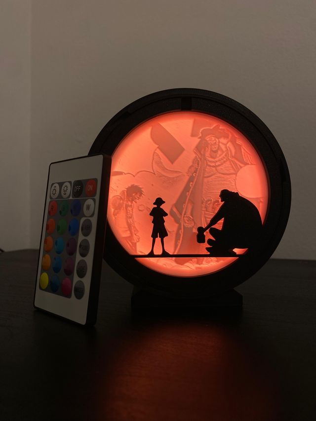 Lámpara LED One Piece Barbanegra y Luffy
