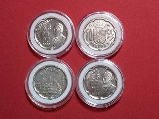 4 MONEDAS CONMEMORATIVAS DE 50 Ptas. VARIOS AÑOS
