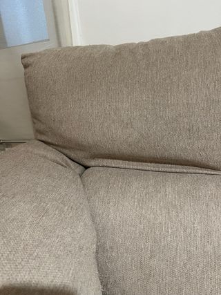 Sofá de 2 plazas en tela beige