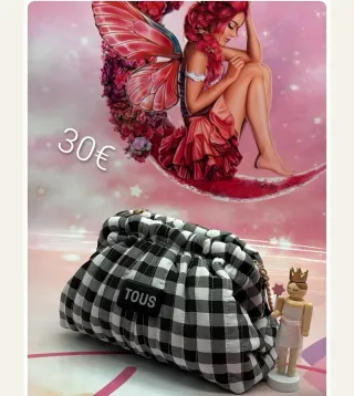 Bolso Tous cuadros blanco y negro