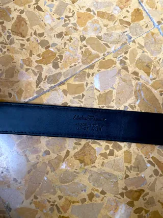 Salvatore Ferragamo Cintura Nera Argento