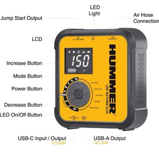 Arrancador y Compresor Hummer 150 PSI