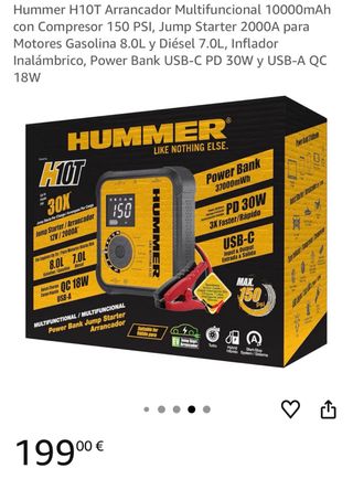 Arrancador y Compresor Hummer 150 PSI