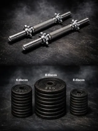 Mancuernas Cromadas con Discos