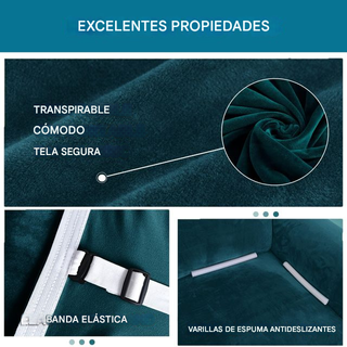 Funda sofá 3 plazas verde oscuro terciopelo