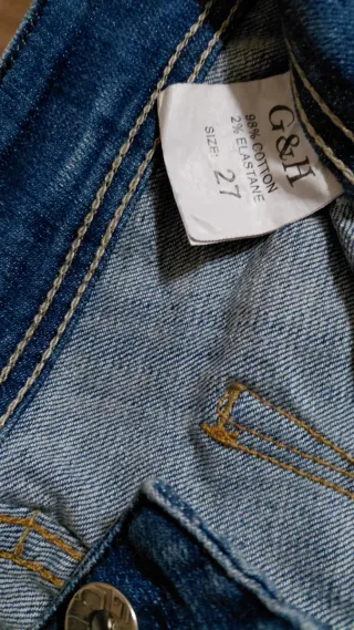 Jeans ragazza blu con dettagli viola