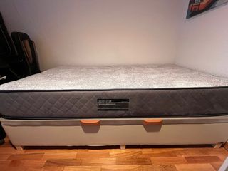 Cama canapé 105cm con colchón viscoelástico