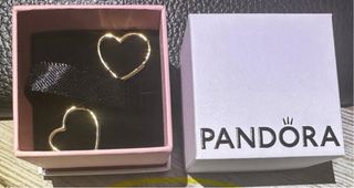 Pendientes Pandora Corazón baño de Oro