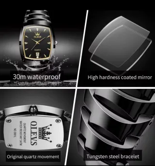 Reloj Olevs Negro y Dorado Hombre