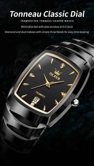 Reloj Olevs Negro y Dorado Hombre