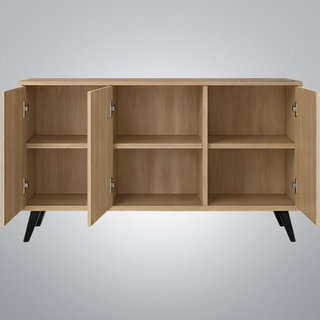 Aparador 3 puertas madera y metal