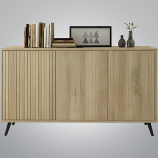 Aparador 3 puertas madera y metal