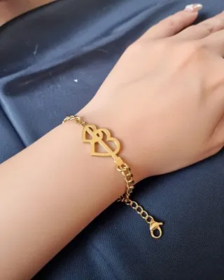 Pulsera Corazones Bañada Oro 18k